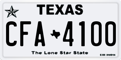 TX license plate CFA4100