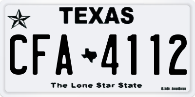 TX license plate CFA4112