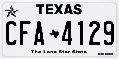 TX license plate CFA4129