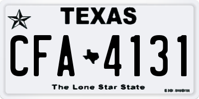 TX license plate CFA4131