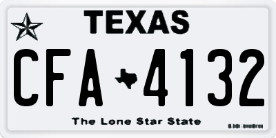 TX license plate CFA4132