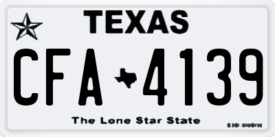 TX license plate CFA4139