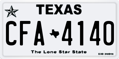 TX license plate CFA4140