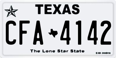 TX license plate CFA4142