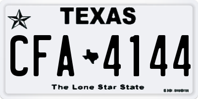 TX license plate CFA4144