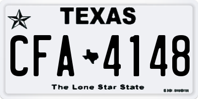 TX license plate CFA4148