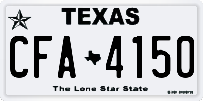 TX license plate CFA4150