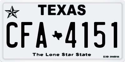 TX license plate CFA4151