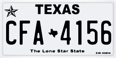 TX license plate CFA4156