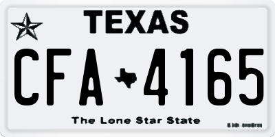 TX license plate CFA4165