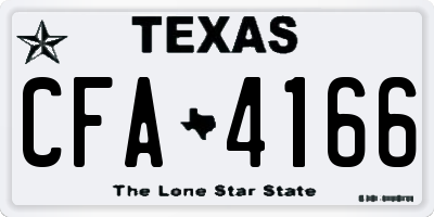 TX license plate CFA4166