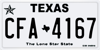TX license plate CFA4167