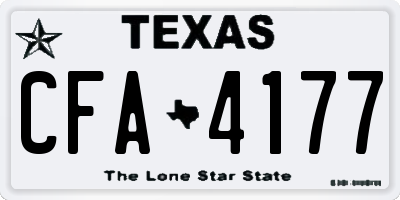 TX license plate CFA4177