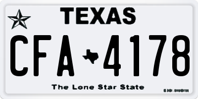 TX license plate CFA4178