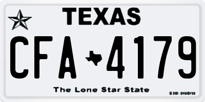 TX license plate CFA4179