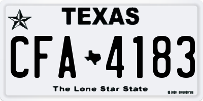 TX license plate CFA4183