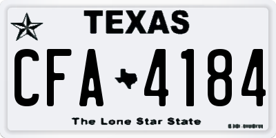 TX license plate CFA4184