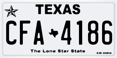 TX license plate CFA4186