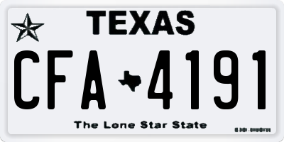 TX license plate CFA4191