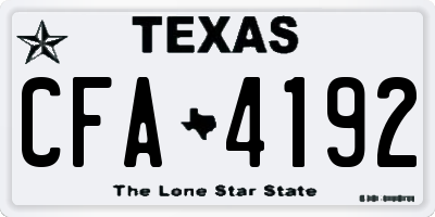 TX license plate CFA4192