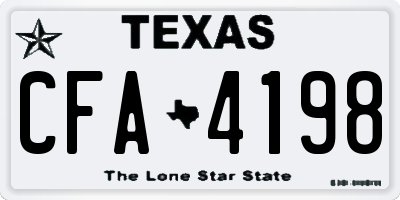 TX license plate CFA4198