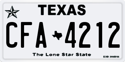 TX license plate CFA4212