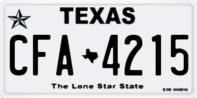 TX license plate CFA4215