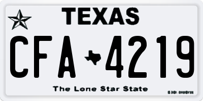 TX license plate CFA4219