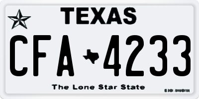 TX license plate CFA4233