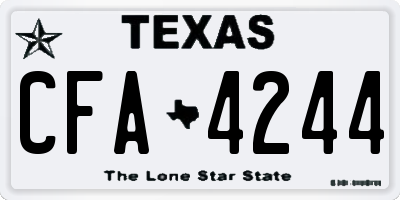 TX license plate CFA4244