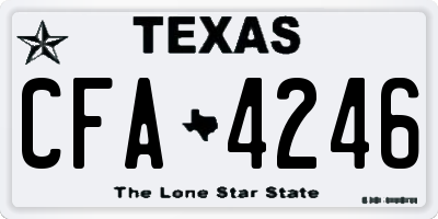 TX license plate CFA4246
