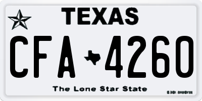 TX license plate CFA4260