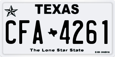 TX license plate CFA4261