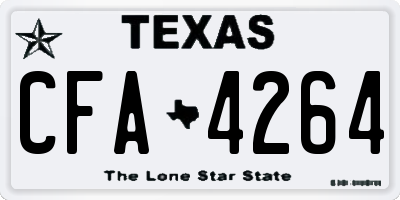 TX license plate CFA4264