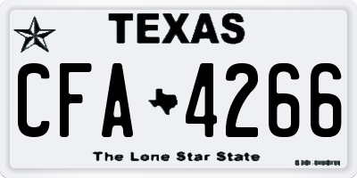 TX license plate CFA4266
