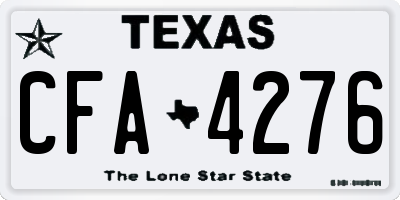 TX license plate CFA4276