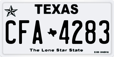 TX license plate CFA4283
