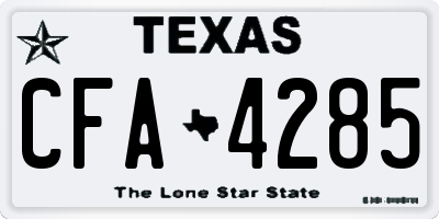 TX license plate CFA4285