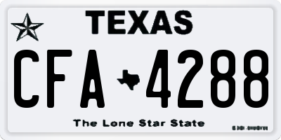 TX license plate CFA4288