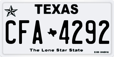 TX license plate CFA4292