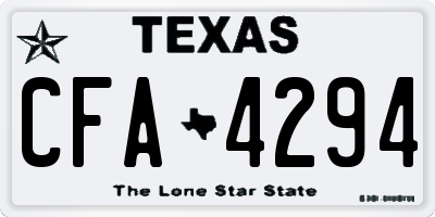 TX license plate CFA4294
