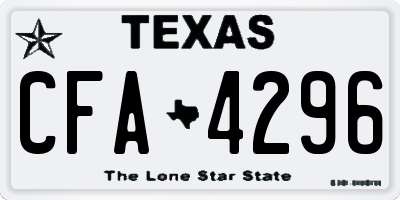 TX license plate CFA4296