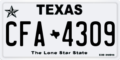 TX license plate CFA4309