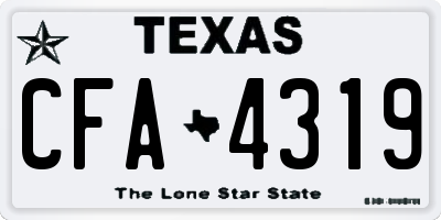 TX license plate CFA4319