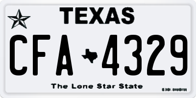 TX license plate CFA4329