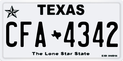 TX license plate CFA4342