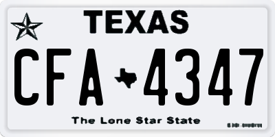 TX license plate CFA4347