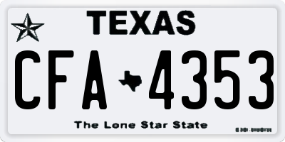 TX license plate CFA4353