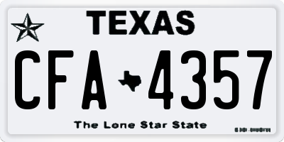 TX license plate CFA4357