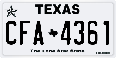 TX license plate CFA4361